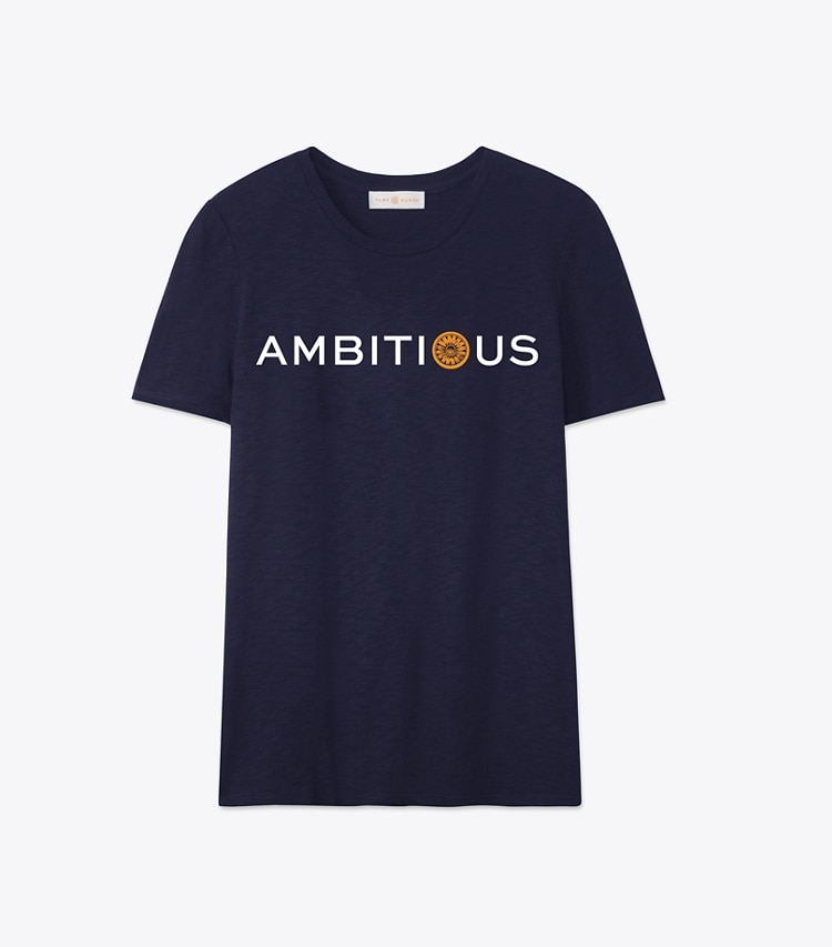Tory Burch designer hauts T-shirt Embrace Ambition dans Ambitious de face