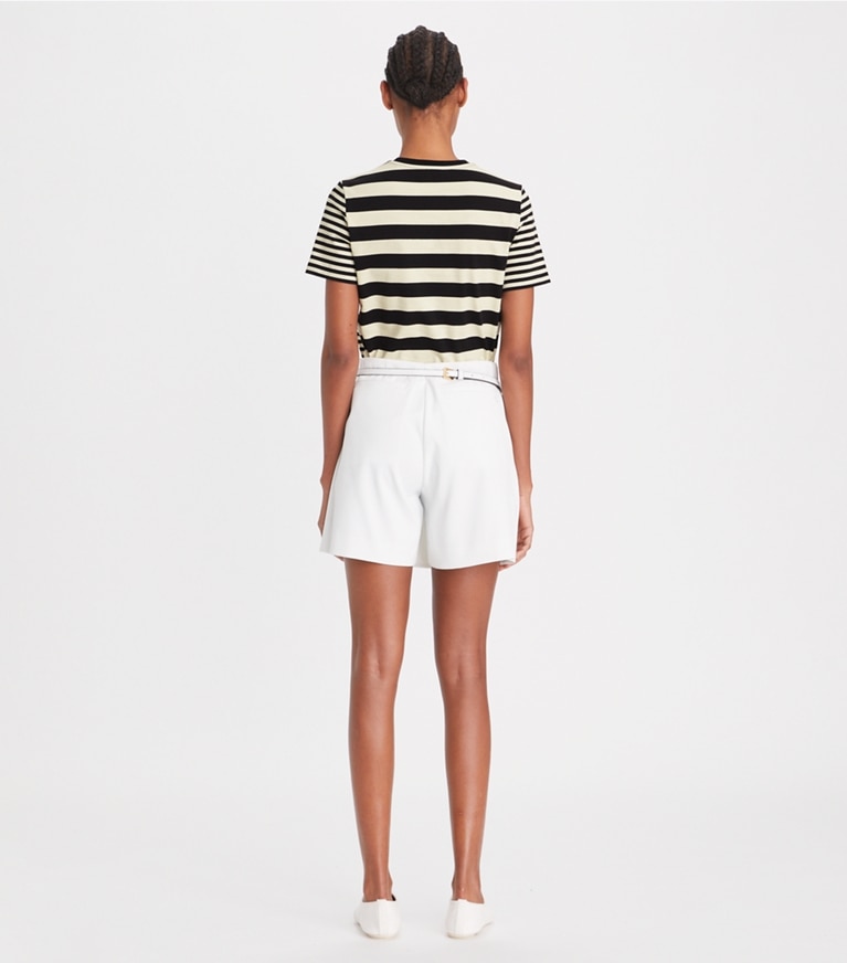 Tory Burch designer oberteile T-Shirt mit gesticktem Logo in Black front