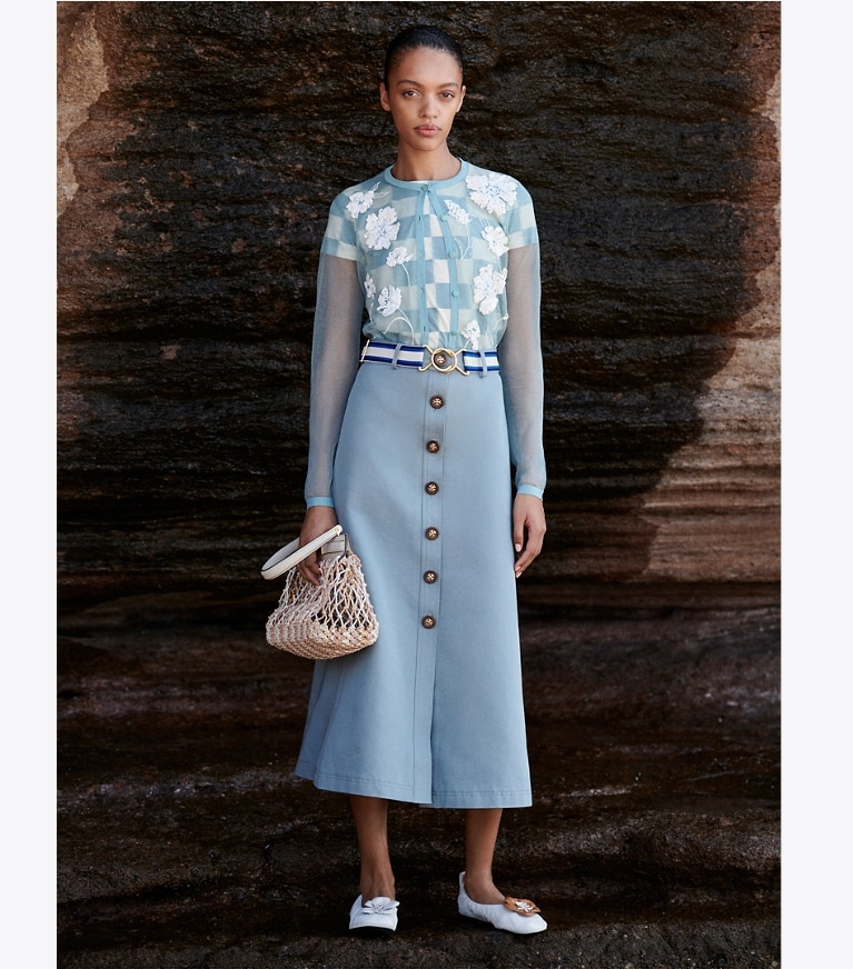 Tory Burch designer oberteile T-Shirt mit Schachbrettmuster in Checkerboard editorial