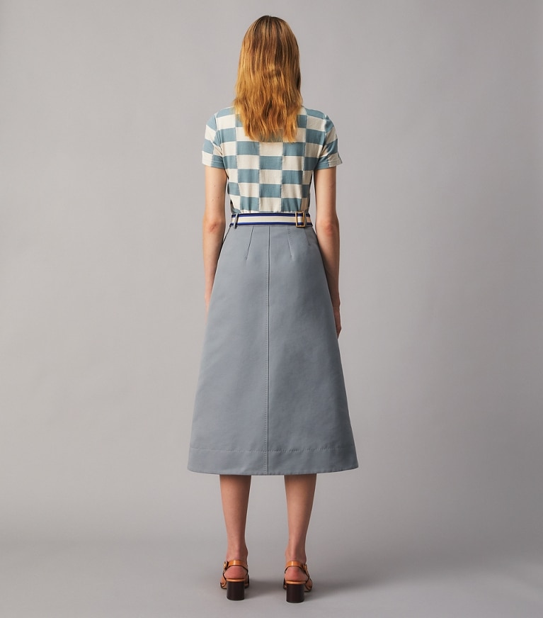 Tory Burch designer oberteile T-Shirt mit Schachbrettmuster in Checkerboard on model back