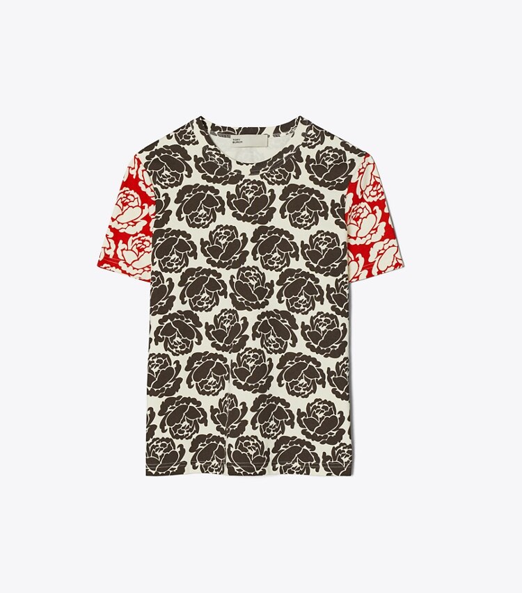 Tory Burch designer hauts T-shirt rose dans Multi Patchwork de face