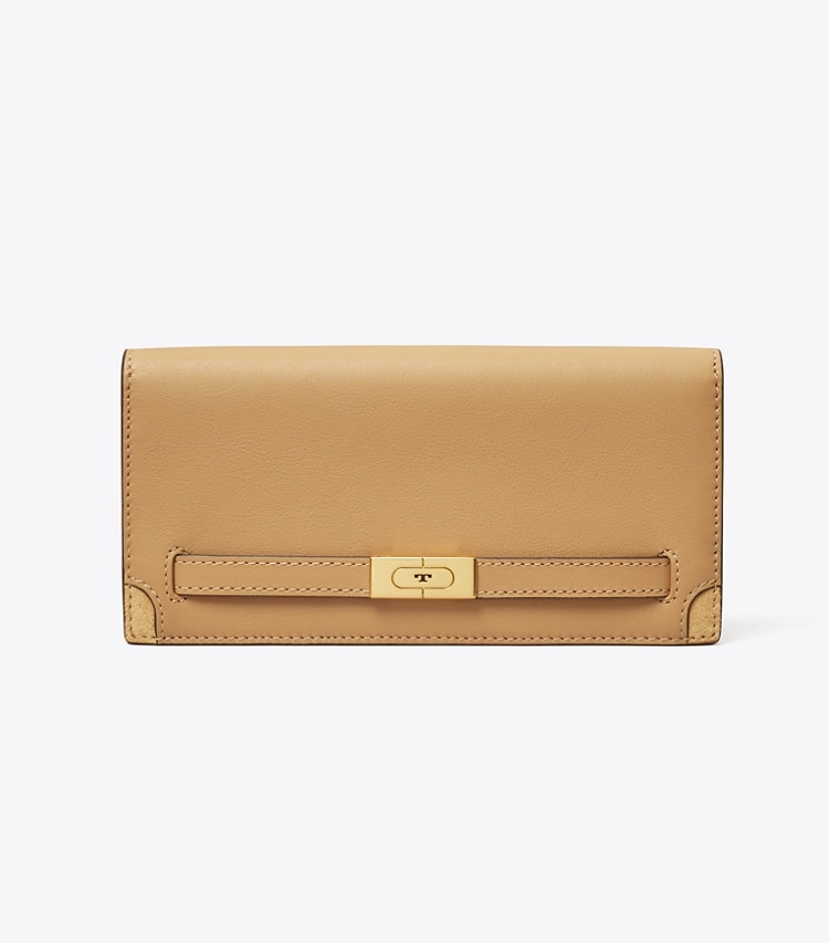 Tory Burch designer 財布 T スリムウォレット in Macadamia front