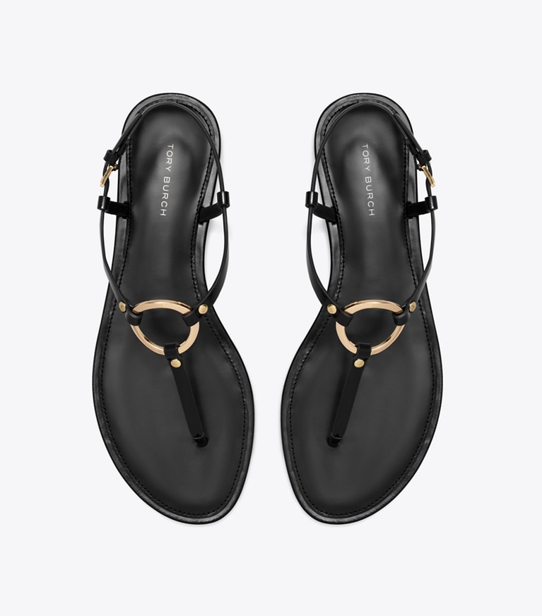Tory Burch designer sandals T-Strap Sandal in PERFECT BLACK angle
