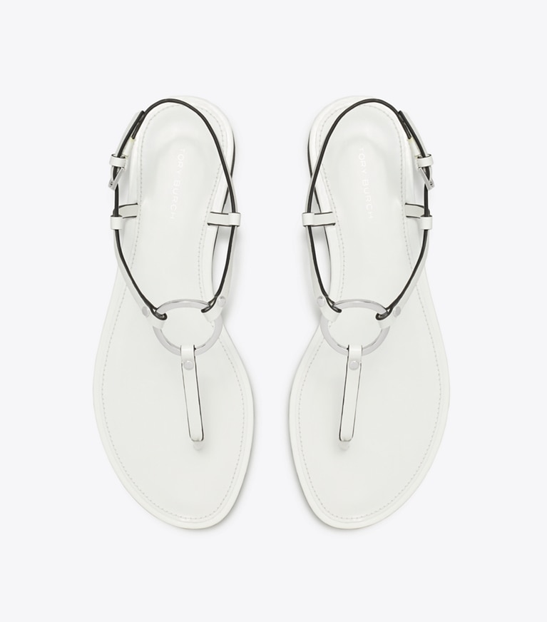 Tory Burch designer sandals T-Strap Sandal in BIANCO angle