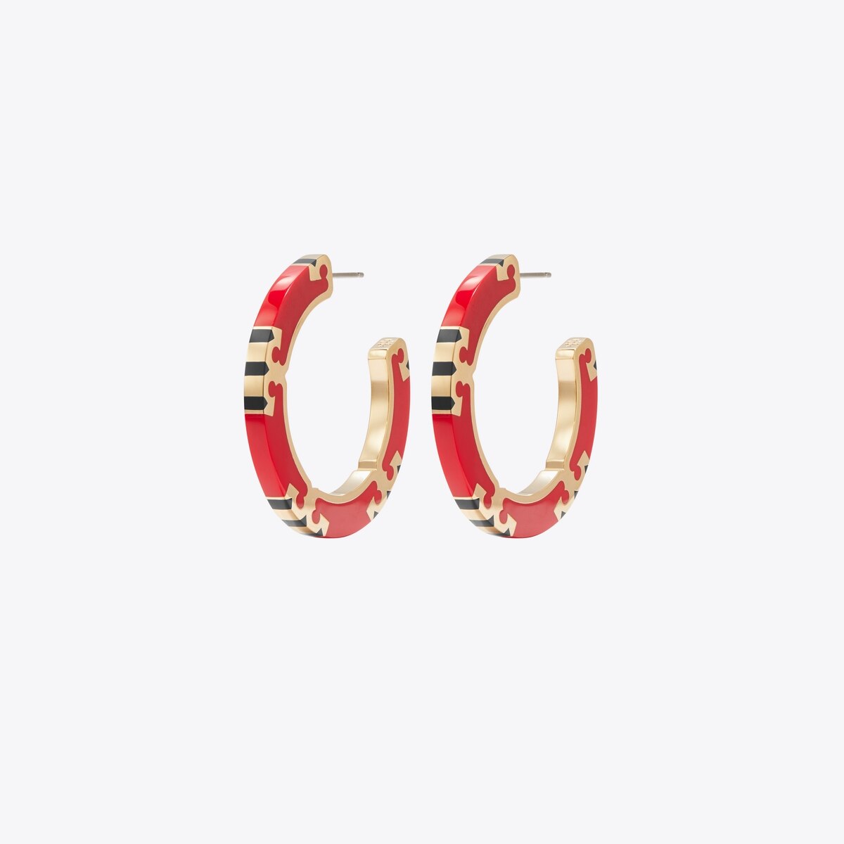 25年★Tory Burch Textured Rope Logo Hoop Earring 164141 Tory Burch Textured Rope Logo Hoop Earring 164141