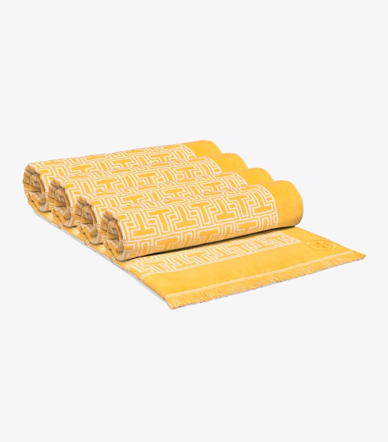 Tory Burch designer beach towels T-Tile Beach Towel in Yellow front