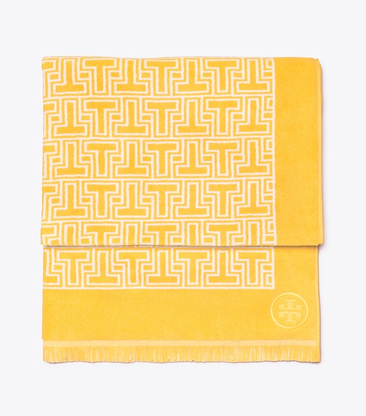 Tory Burch designer beach towels T-Tile Beach Towel in Yellow detail