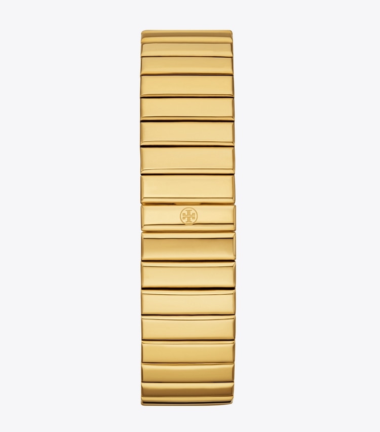 Tory Burch designer strap watches T Watch in IVORY/GOLD back