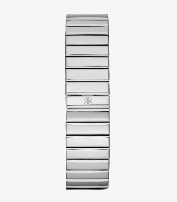 Tory Burch designer strap watches T Watch in IVORY/SILVER back