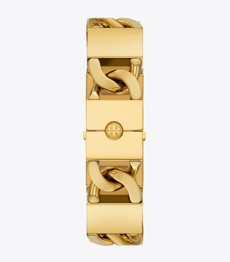 Tory Burch designer strap watches T Watch in IVORY/GOLD back