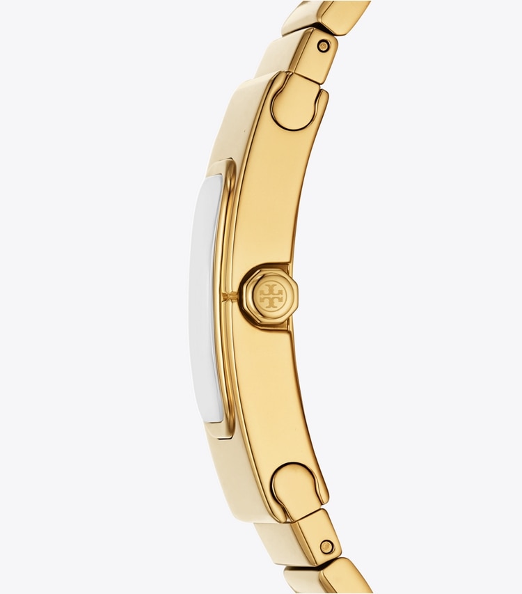 Tory Burch designer strap watches T Watch in IVORY/GOLD side