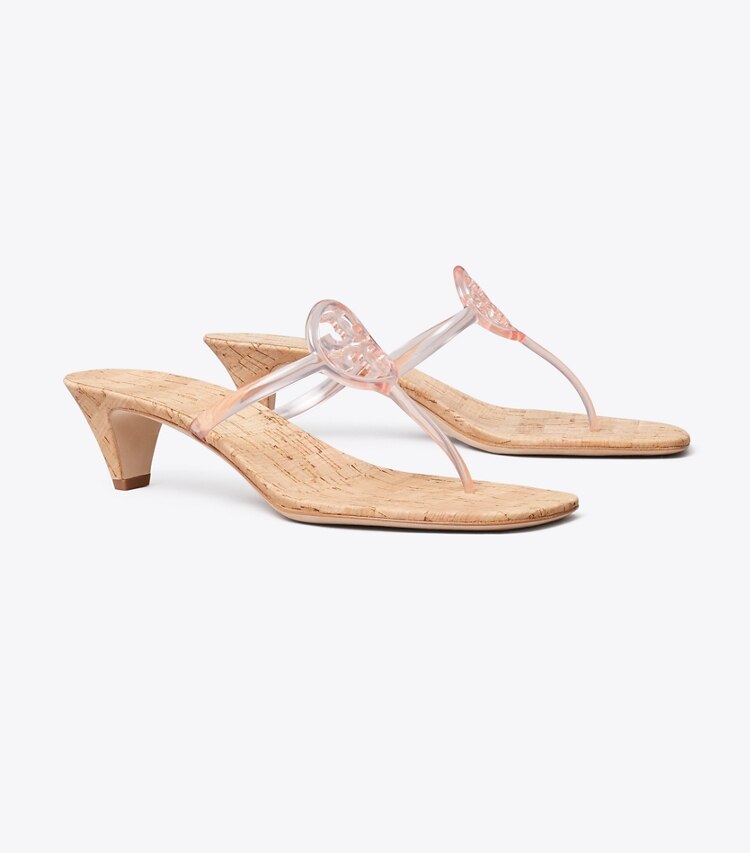 Tory Burch diseñador sandalias Tacón bajo Miller Jelly en PINK QUARTZ ángulo