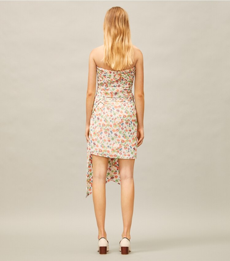 Tory Burch designer dresses Taffeta Mini Party Dress in Tossed Confetti on model back