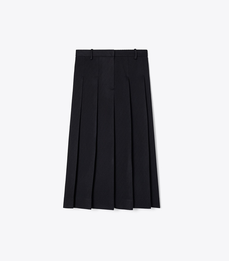 Tailored Twill Pleated Skirt by Tory Burch