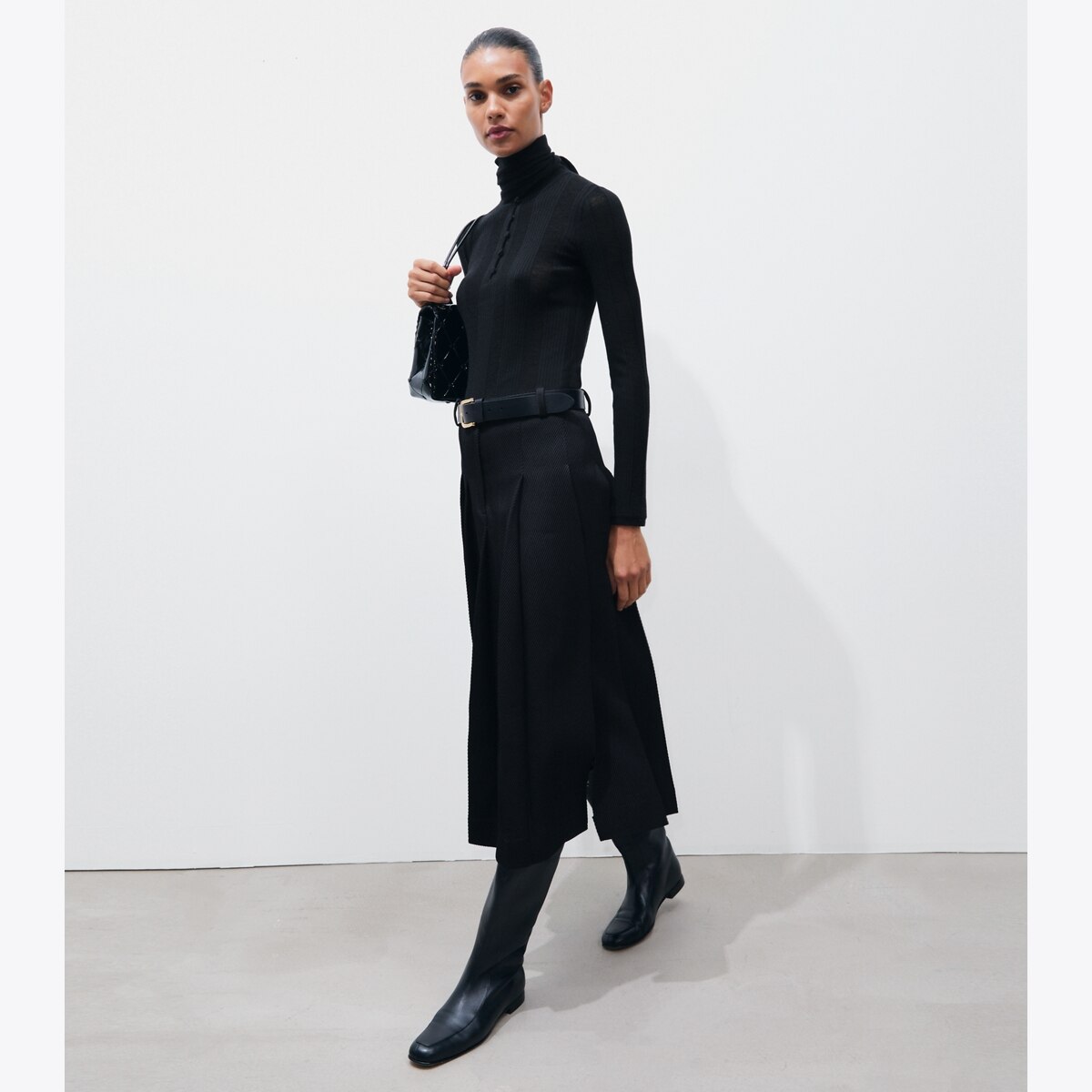 TAILORED TWILL PLEATED SKIRT - thumbnail 2