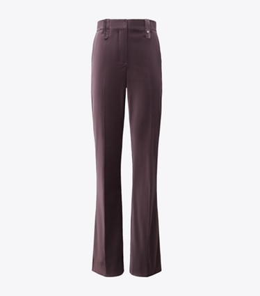 Tory Burch designer bottoms Tailored Velvet Pant in Smoky Plum front