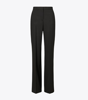 Tory Burch designer bottoms Tailored Wool Pant in Black front