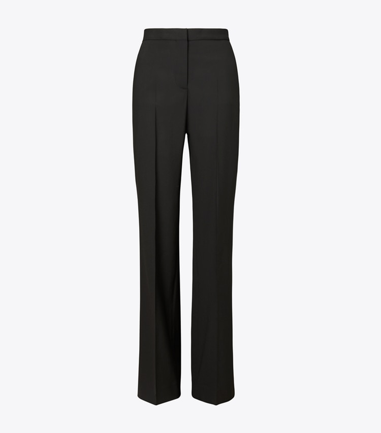 Tory Burch designer bottoms Tailored Wool Pant in Black front