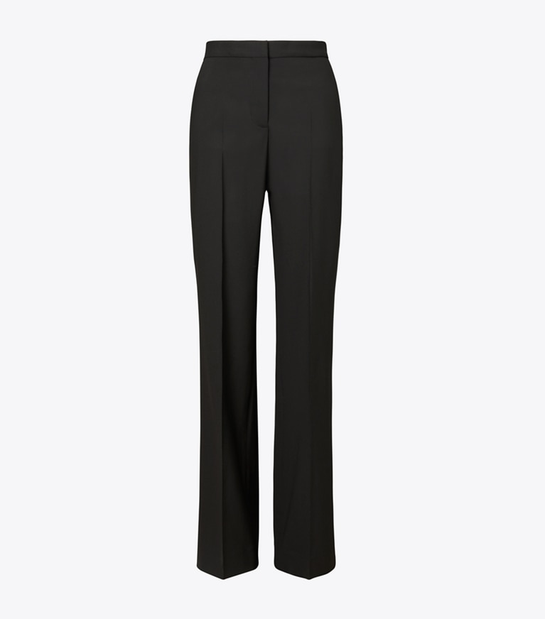 Tory Burch designer bottoms Tailored Wool Pant in Black front