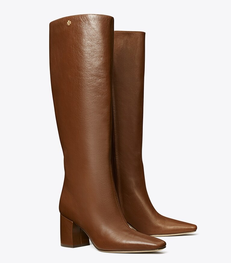 Brown knee high boots wide calf hotsell