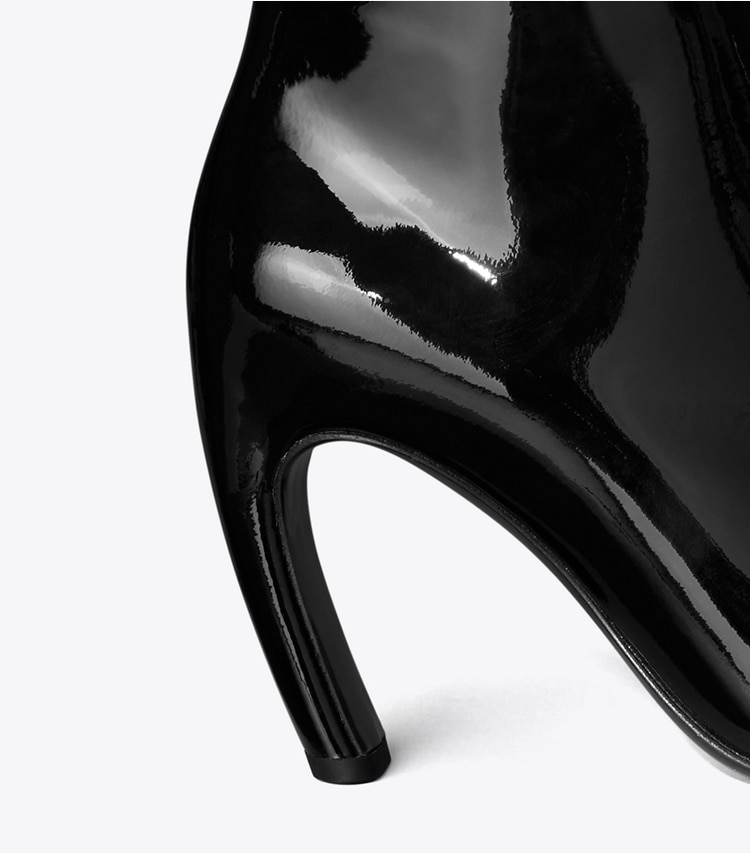 Tory Burch designer boots Tall Patent Boot in PERFECT BLACK detail
