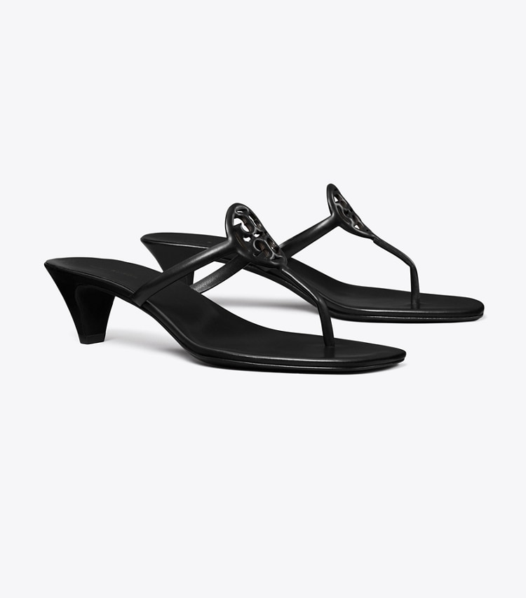 Tory Burch designer sandales Talon chaton Miller Capri dans PERFECT BLACK / PERFECT BLACK angle