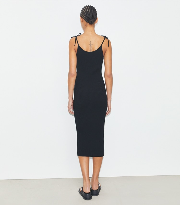 Tory Sport designer kleider Tanktopkleid aus Viskose in Black on model back