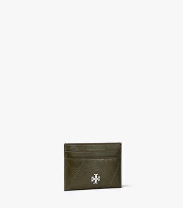 Tory Burch diseñador tarjeteros Tarjetero acolchado Charlie en Dark Olive ángulo