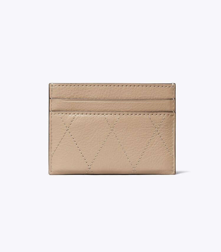 Tory Burch diseñador tarjeteros Tarjetero acolchado Charlie en Soft Cement volver