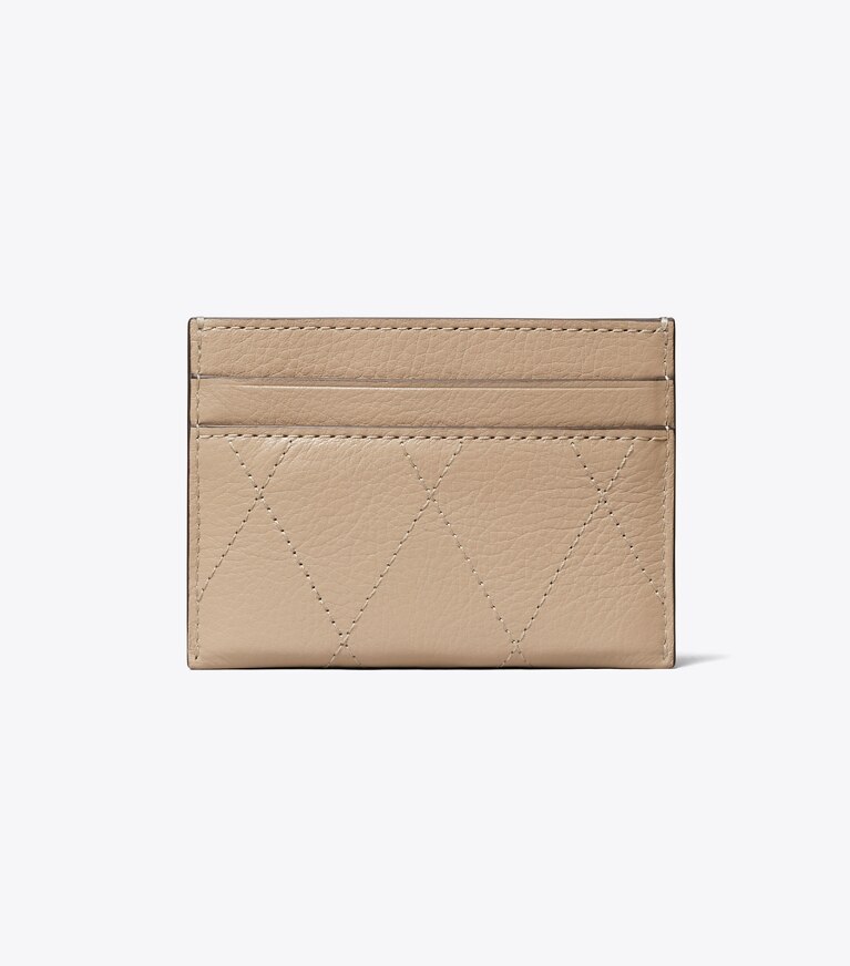 Tory Burch diseñador tarjeteros Tarjetero acolchado Charlie en Soft Cement volver