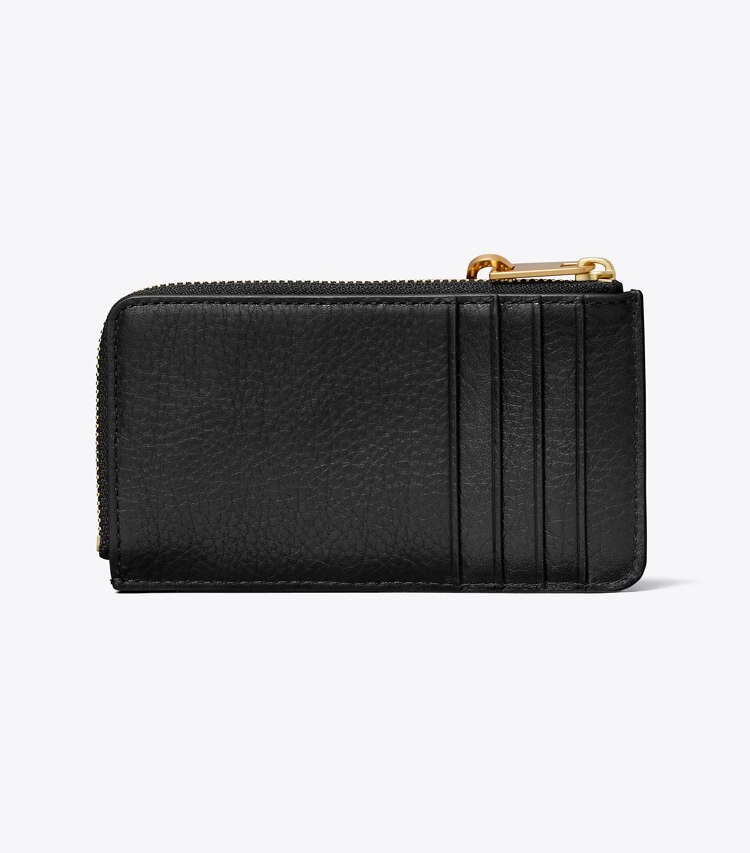 Tory Burch diseñador tarjeteros Tarjetero acolchado con cierre Charlie en Black / Charms volver