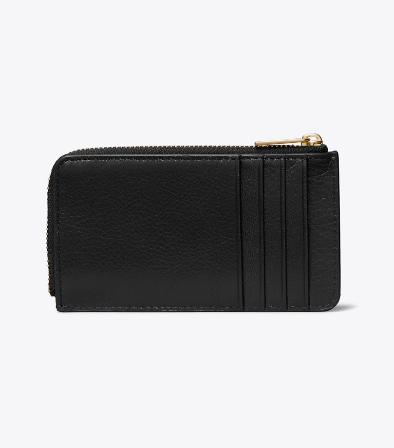 Tory Burch diseñador tarjeteros Tarjetero acolchado con cremallera Charlie en Black parte trasera