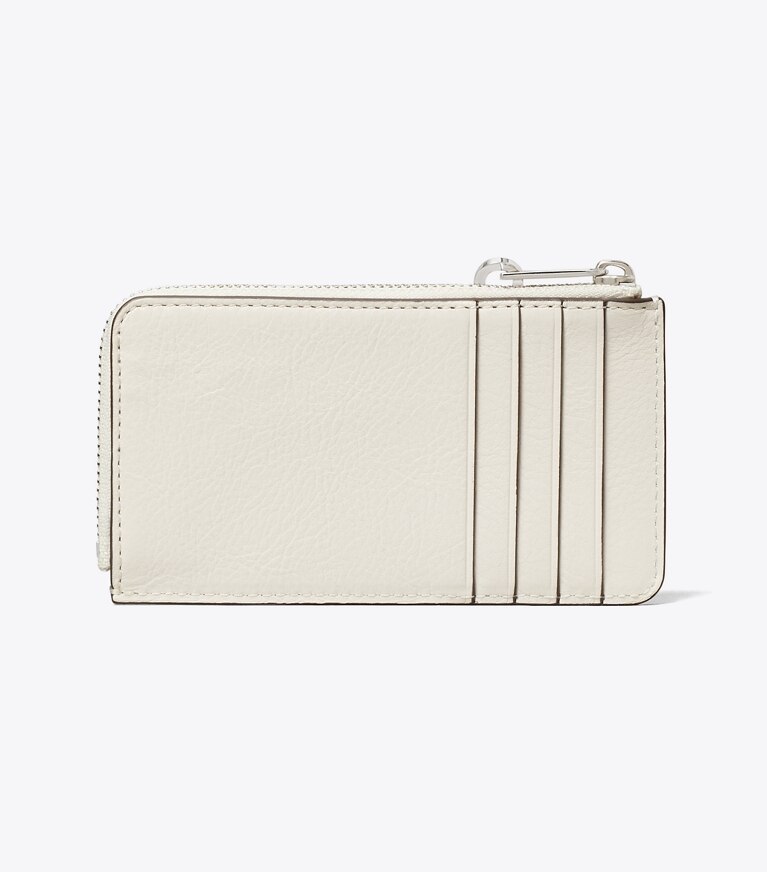 Tory Burch diseñador tarjeteros Tarjetero acolchado con cremallera Charlie en Light Cream / Charms volver