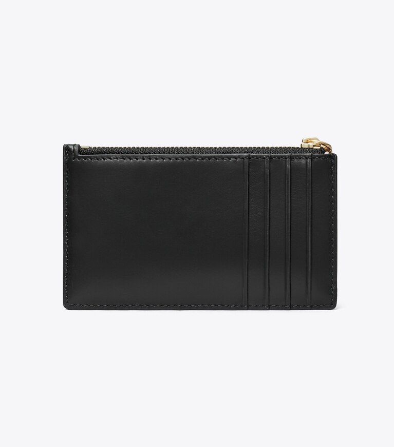 Tory Burch diseñador tarjeteros Tarjetero acolchado con forma de rombo, con cremallera y dije Kira en Black volver