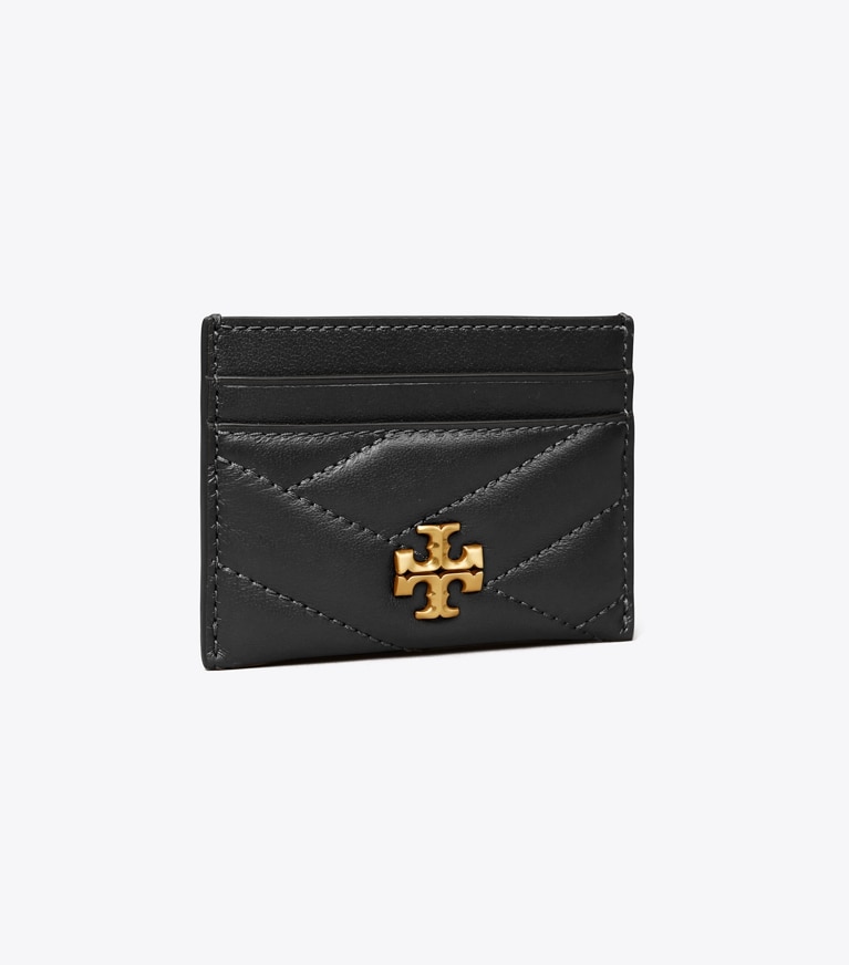 Tory Burch diseñador tarjeteros Tarjetero Chevron Kira en Black ángulo