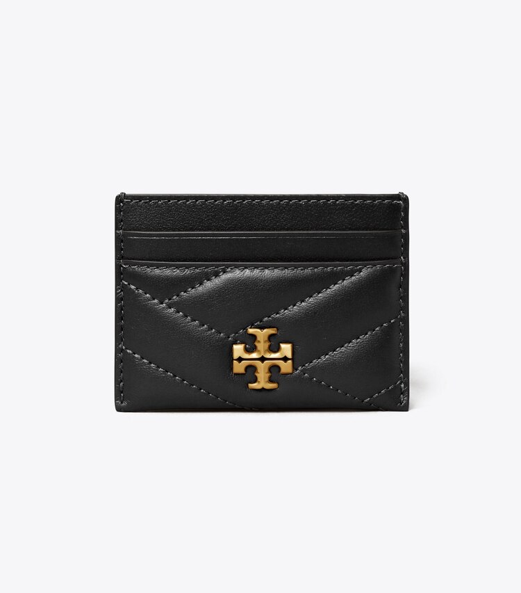 Tory Burch diseñador tarjeteros Tarjetero Chevron Kira en Black frente