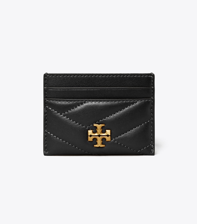 Tory Burch diseñador tarjeteros Tarjetero Chevron Kira en Black frente