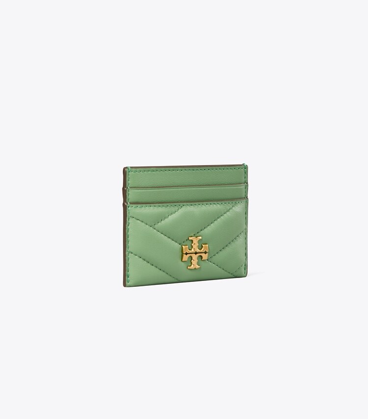 Tory Burch diseñador tarjeteros Tarjetero de chevrón Kira en Patina ángulo
