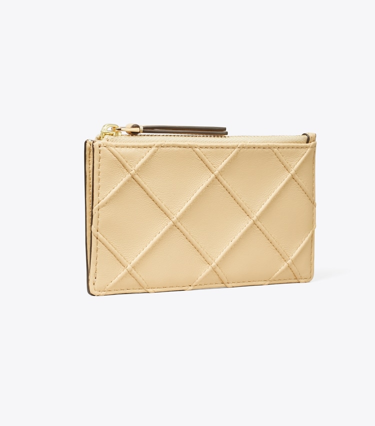 Tory Burch diseñador tarjeteros Tarjetero Fleming con cremallera en Soft Serve ángulo