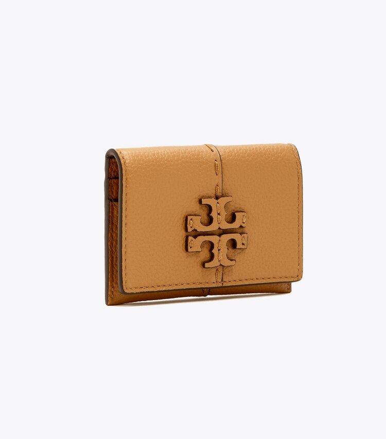 Tory Burch diseñador tarjeteros Tarjetero McGraw con solapa en Tiramisu ángulo