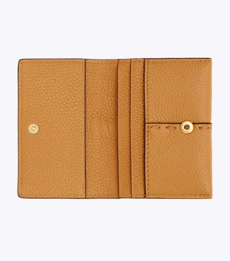 Tory Burch diseñador tarjeteros Tarjetero McGraw con solapa en Tiramisu desde arriba