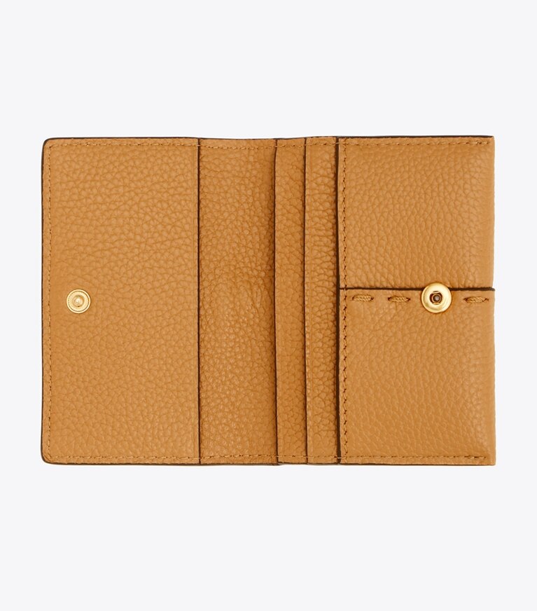 Tory Burch diseñador tarjeteros Tarjetero McGraw con solapa en Tiramisu desde arriba