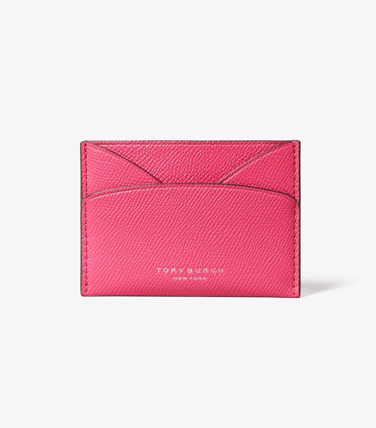 Tory Burch diseñador tarjeteros Tarjetero plano Romy en Bright Pink frente