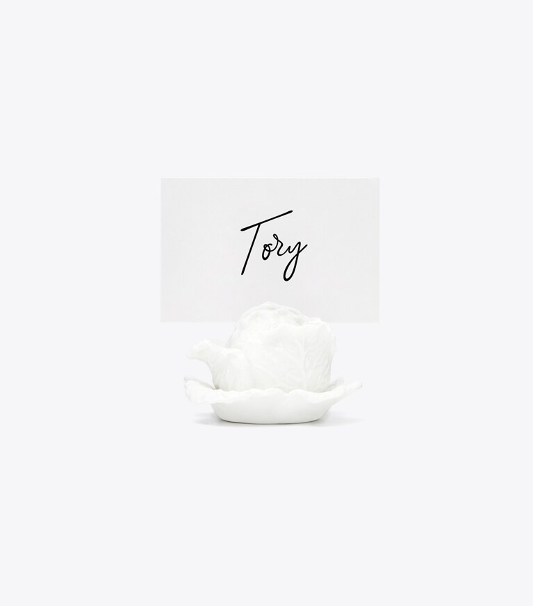Tory Burch diseñador artículos de mesa & cristalería Tarjeteros para vajilla con borde ondulado, set de 4 en White frente