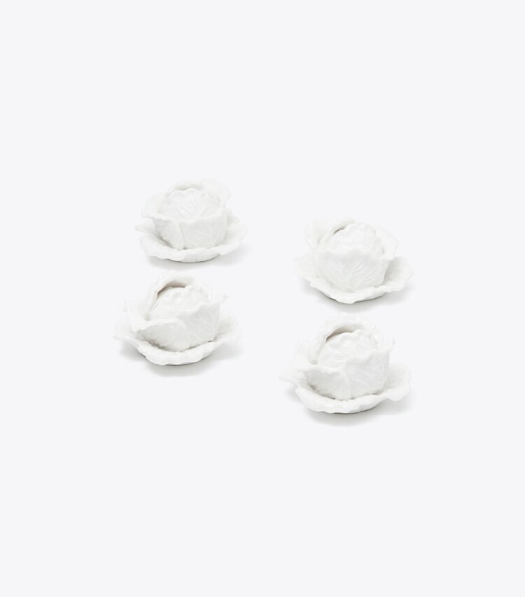 Tory Burch diseñador artículos de mesa & cristalería Tarjeteros para vajilla con borde ondulado, set de 4 en White grupo