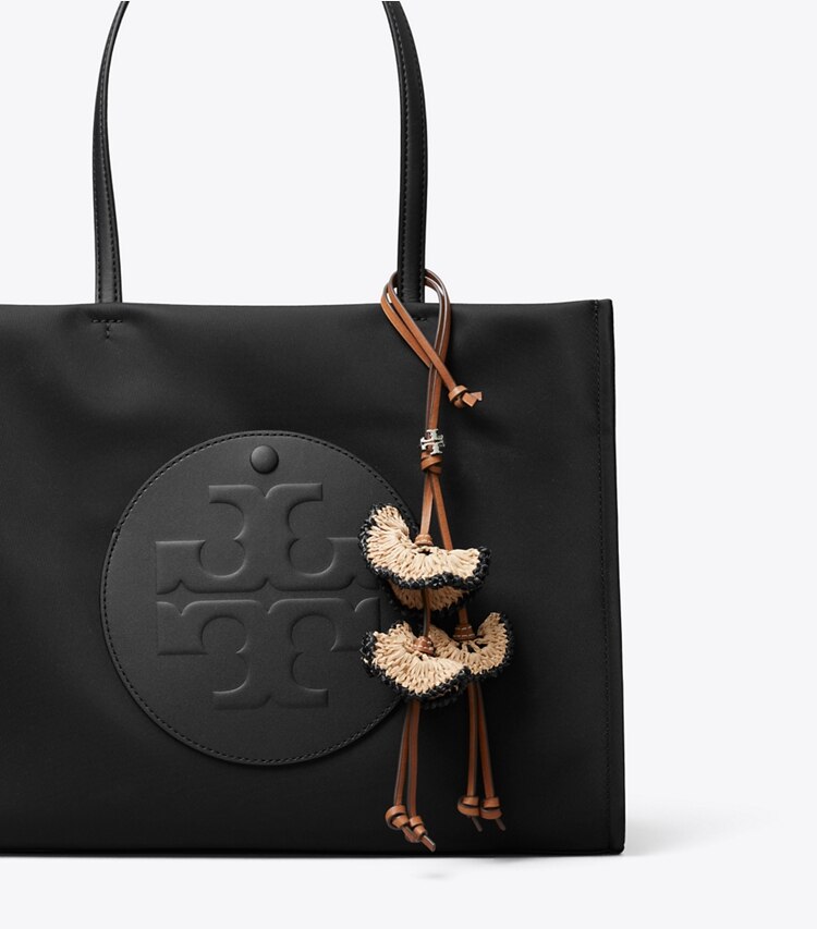 Tory Burch designer taschenanhänger & schlüsselringe Taschenanhänger mit Raffiablumen in Natural detail
