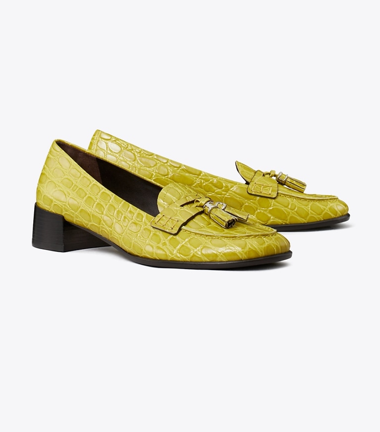 Tory Burch designer flats Tassel Loafer in AVOCADO angle