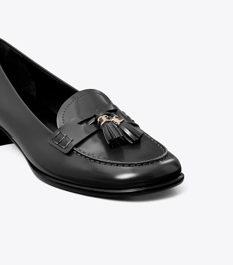 Tory Burch designer flats Tassel Loafer in PERFECT BLACK detail