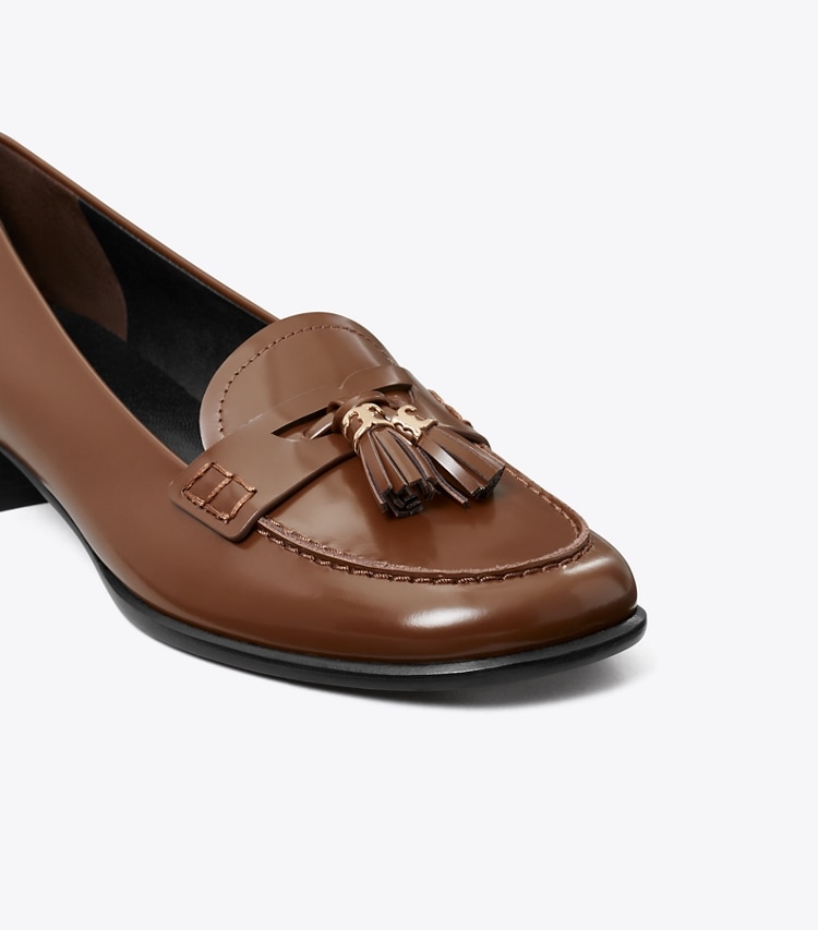Tory Burch designer flats Tassel Loafer in MOCHA BROWN detail