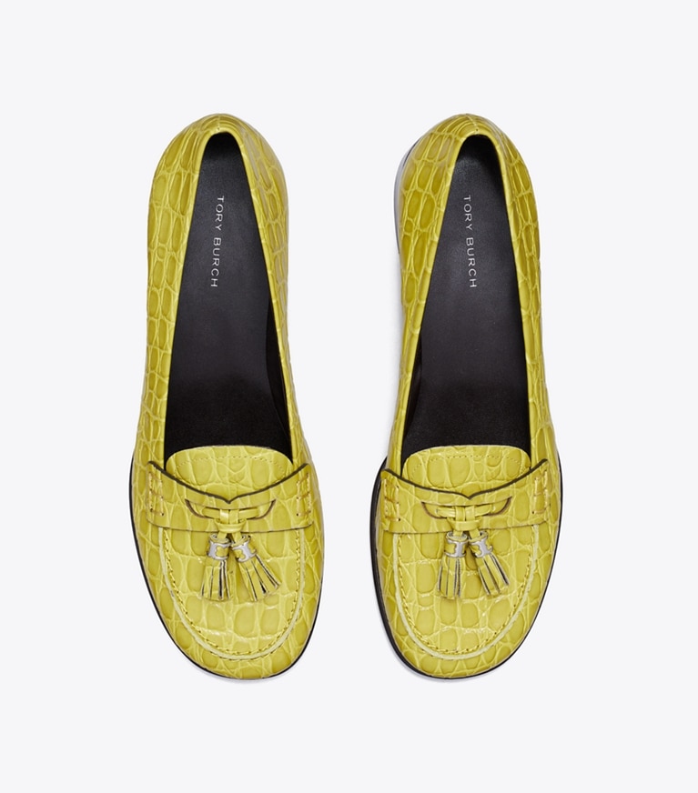 Tory Burch designer flats Tassel Loafer in AVOCADO overhead